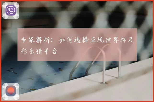 专家解析:如何选择正规世界杯足彩竞猜平台