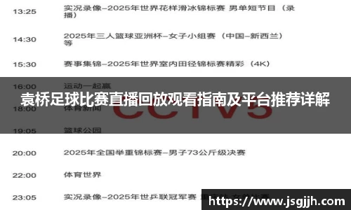 袁桥足球比赛直播回放观看指南及平台推荐详解
