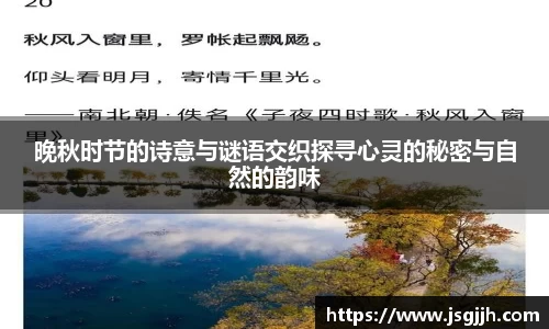 晚秋时节的诗意与谜语交织探寻心灵的秘密与自然的韵味